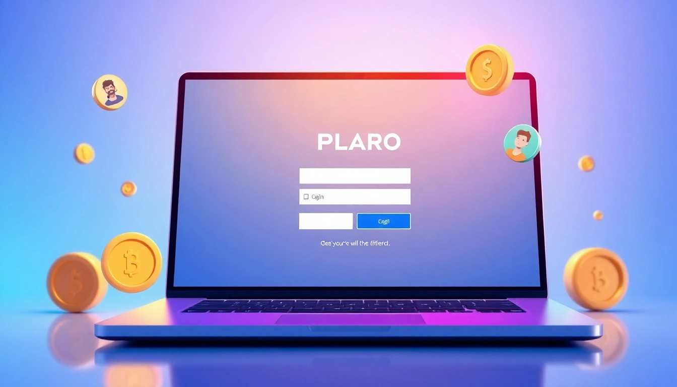 Exciting PHLARO login interface showcasing vibrant colors and user interaction.