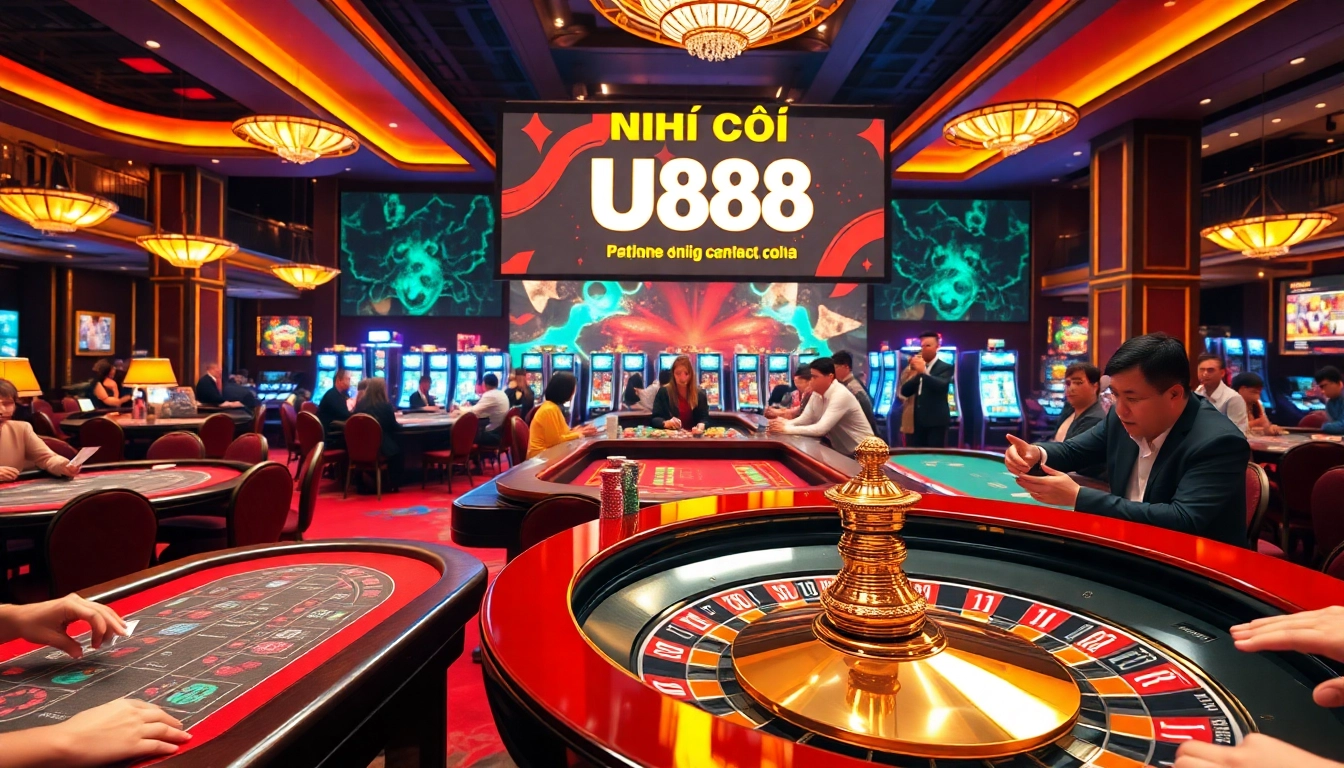 Experience the thrill of NHÀ CÁI U888 as players engage in exciting casino games like poker and blackjack.