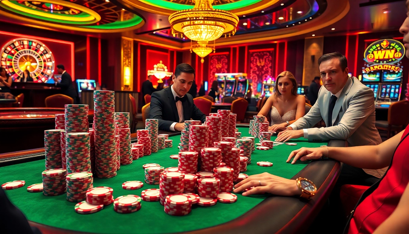 Dive into the excitement of 32 Win at a luxurious poker table filled with colorful chips.