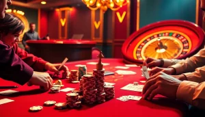 Experience the thrill of the poker game at tylekeouytin.com with vibrant chips and intense players.